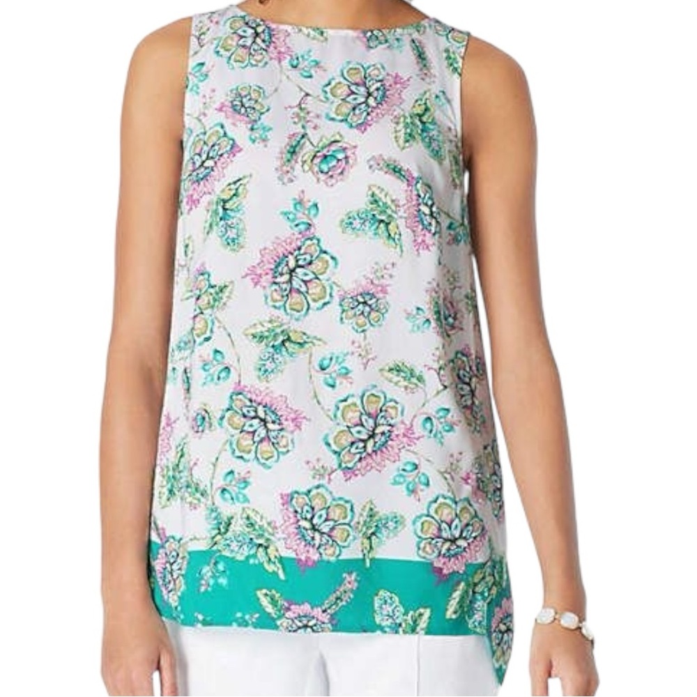 J Jill Women’s 3X Floral Sleeveless Tank Prairie Boho Flowy Top